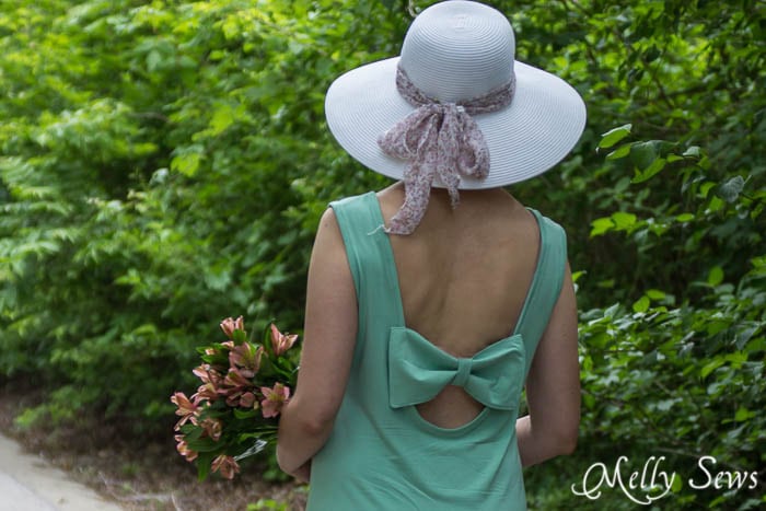 Check out how the bow attaches to your bra - so it won't slip - mellysews.com