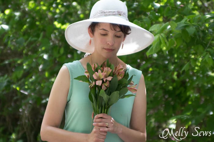 Hat, flowers, sundress - gorgeous summer style - Bow Back Dress Tutorial - http://mellysews.com