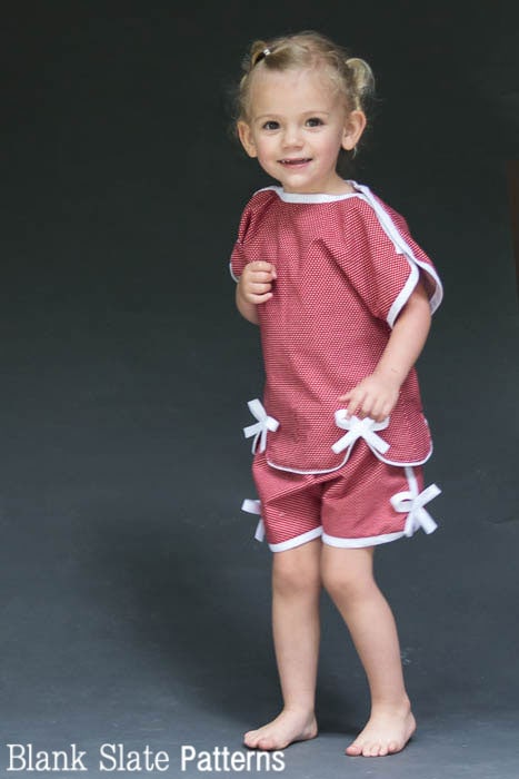 So adorable for summer - Sweet Pea Pajama Sewing Pattern by blankslatepatterns.com
