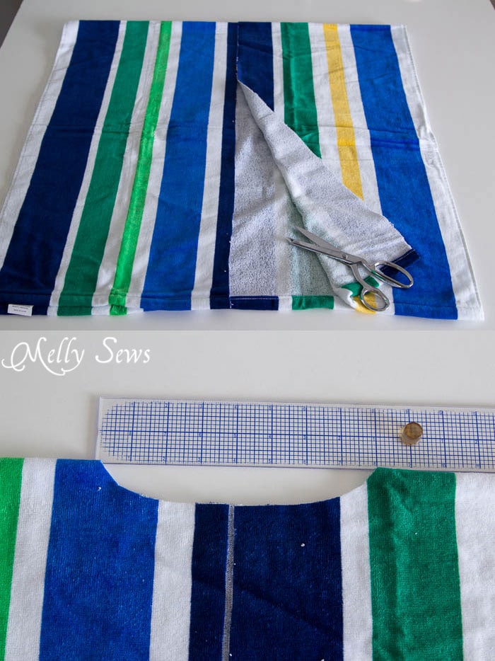 Step 1 - Swim Cover Tutorial - from 1 or 2 beach towels - Melly Sews