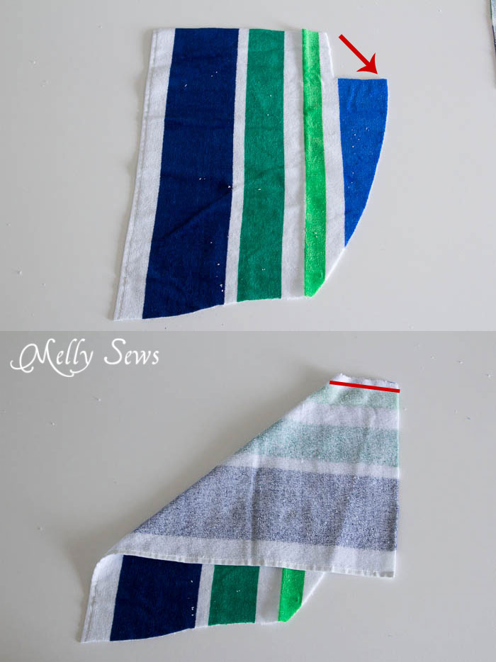 Step 1 - Swim Cover Tutorial - from 1 or 2 beach towels - Melly Sews