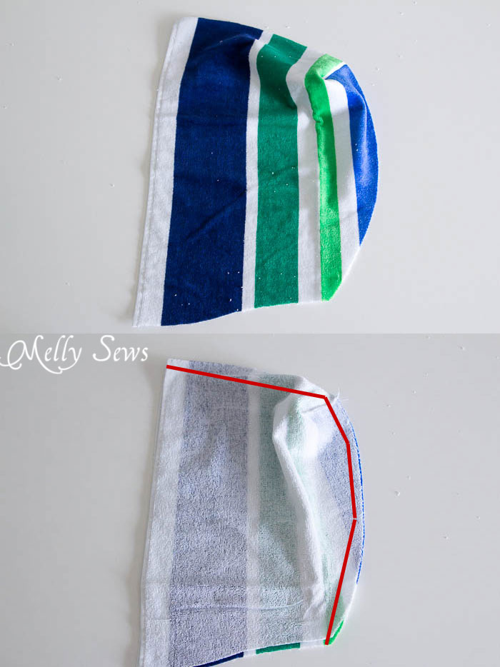Sew the hood - Swim Cover Tutorial - from 1 or 2 beach towels - Melly Sews