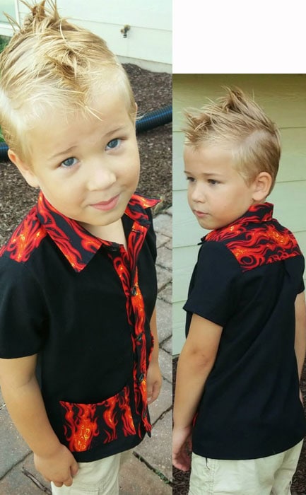 Rock star - Bookworm Button Up Sewing Pattern for Boys and Girls - Blank Slate Patterns