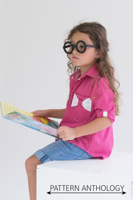 Bookworm Button Up Sewing Pattern for Boys and Girls - Blank Slate Patterns