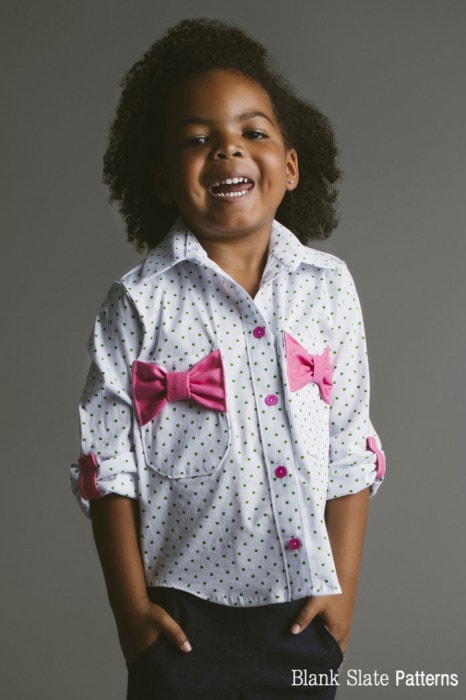 Girls Bookworm Button Up Sewing Pattern for Boys and Girls - Blank Slate Patterns