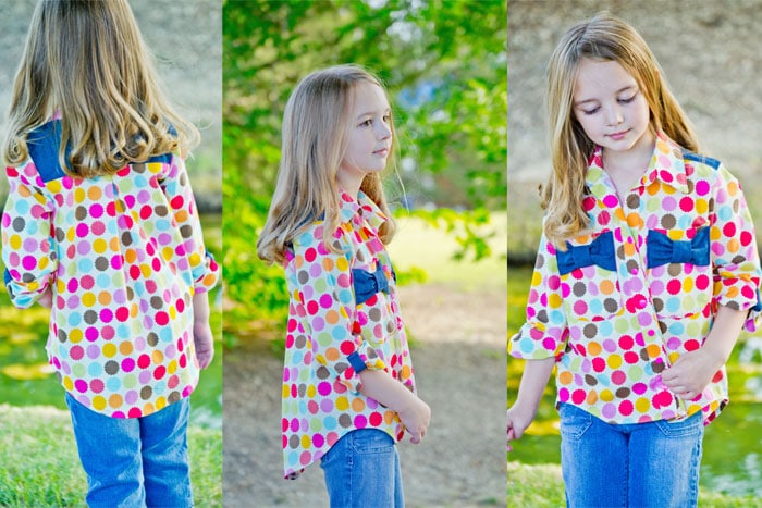 Hi-Lo Hem on View C - Bookworm Button Up Sewing Pattern for Boys and Girls - Blank Slate Patterns