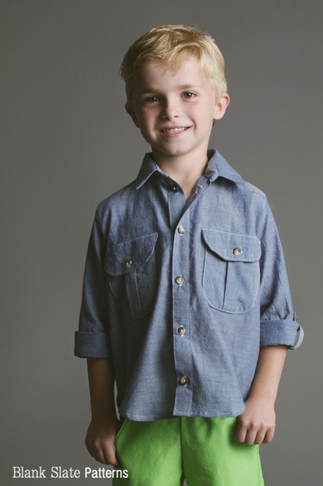 Boys - Bookworm Button Up Sewing Pattern for Boys and Girls - Blank Slate Patterns