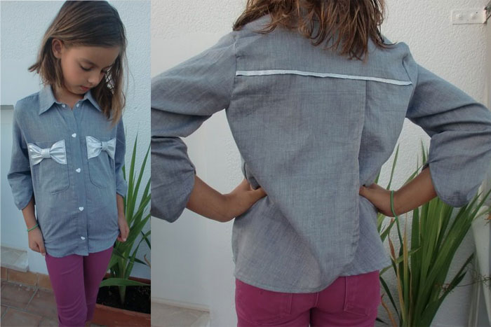 Back of View D - Bookworm Button Up Sewing Pattern for Boys and Girls - Blank Slate Patterns