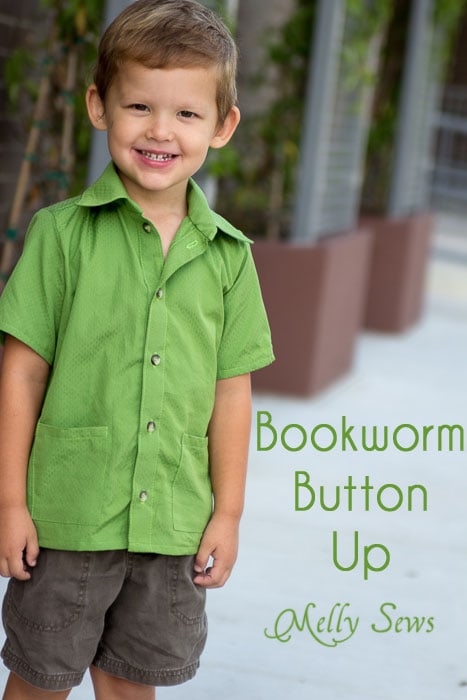 Bookworm Button Up Shirt Sewing Pattern for Boys and Girls by Blank Slate Patterns