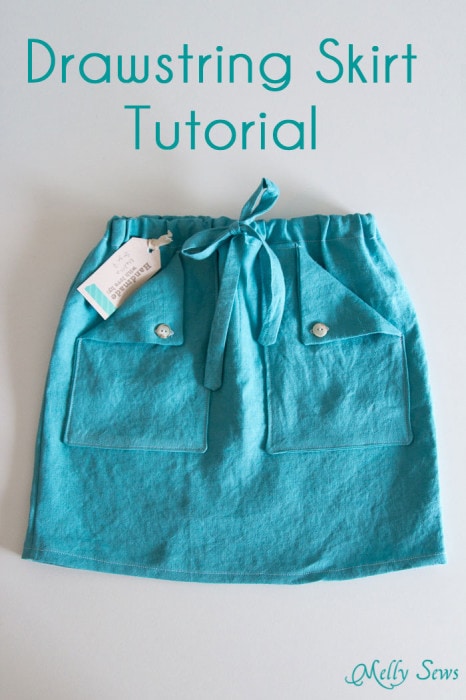 Easy drawstring skirt - sew one in any size! 
