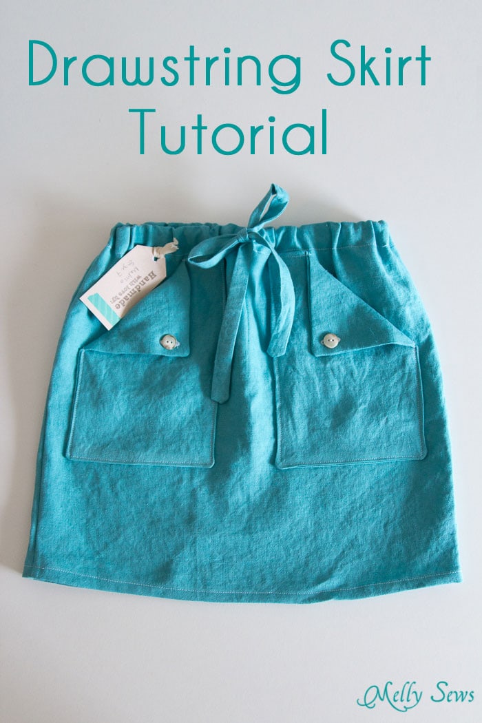 Sew an easy drawstring skirt in any size with this tutorial - Melly Sews