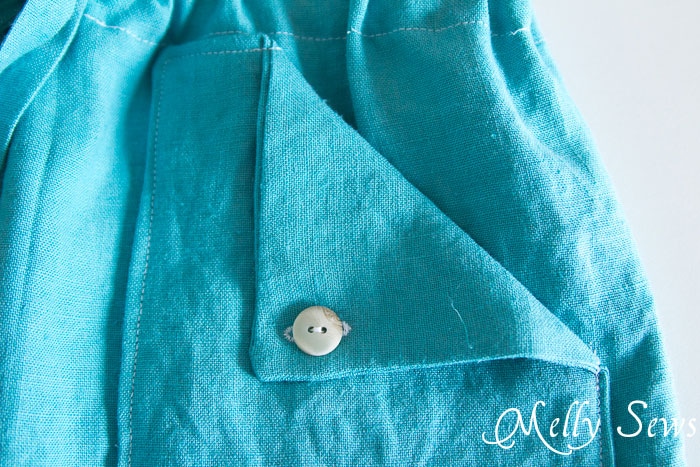 Pocket Detail - Drawstring Skirt Tutorial
