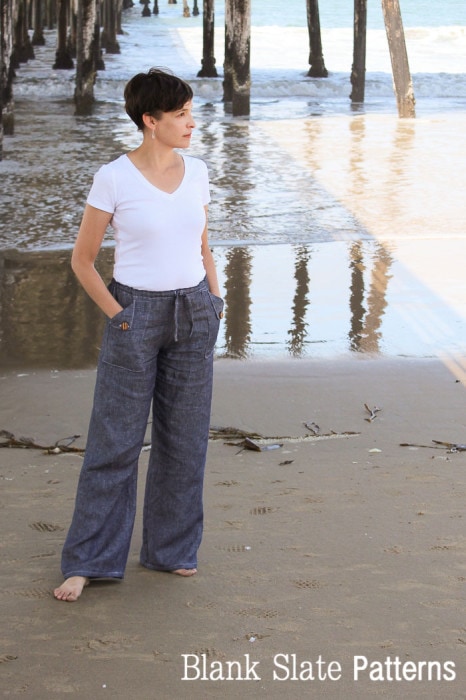 Casual Drawstring Pants Sewing Pattern - Oceanside Pants by Blank Slate Patterns