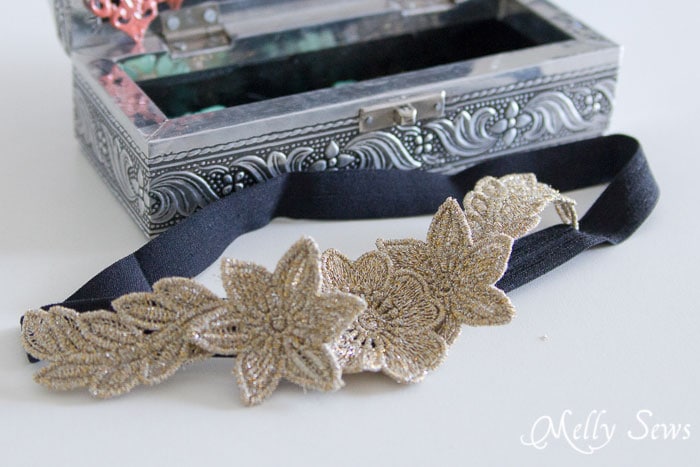 Another use for an embroidery machine - Freestanding Lace Headband DIY Tutorial - Melly Sews