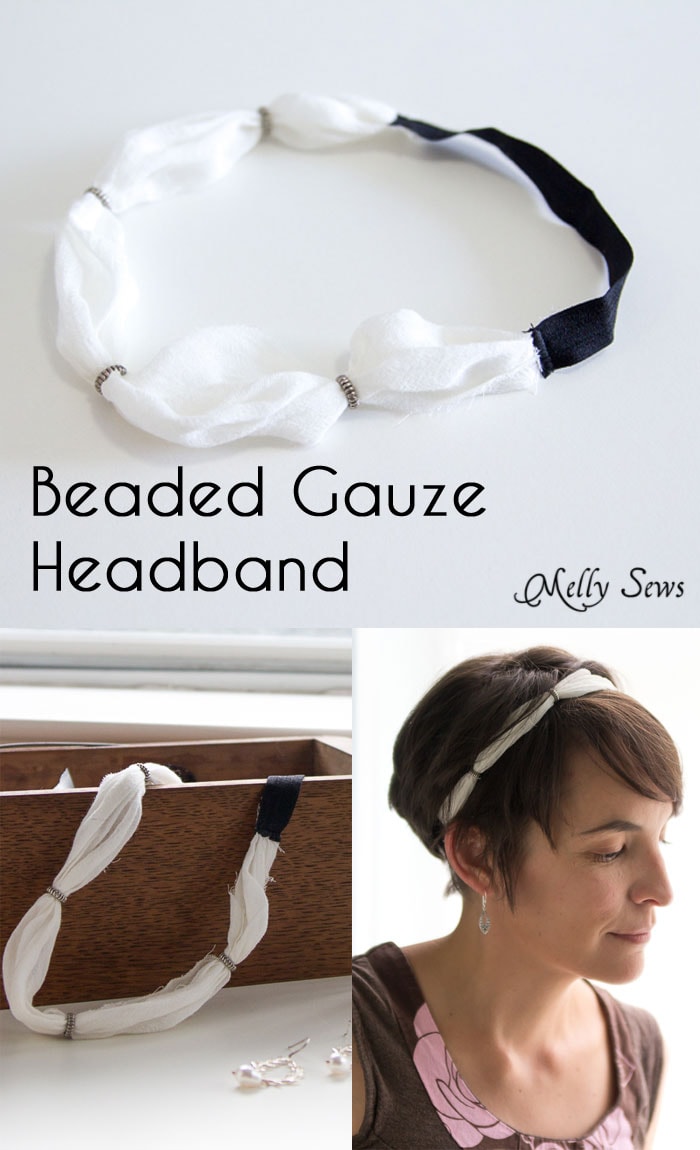 How to make a gauze headband - tutorial, plus style tips for headbands with short hair