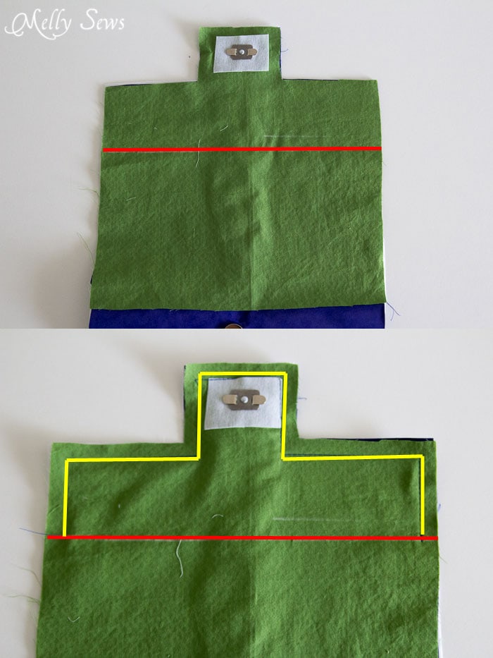 Sew flap - Suede Clutch Tutorial with free pattern - Melly Sews