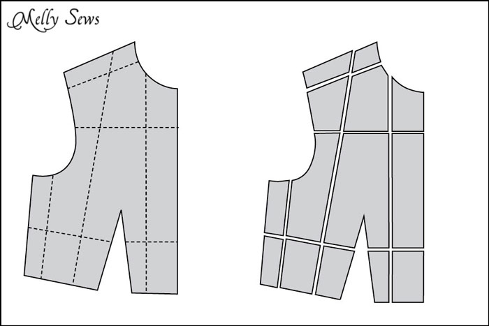 Slash and spread bodice grading - How to make Sewing Patterns Bigger (or smaller) - Melly Sews