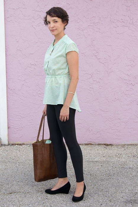 Marigold Peplum by Blank Slate Patterns, Go To Knit Pants by Go To Patterns sewn by Melly Sews