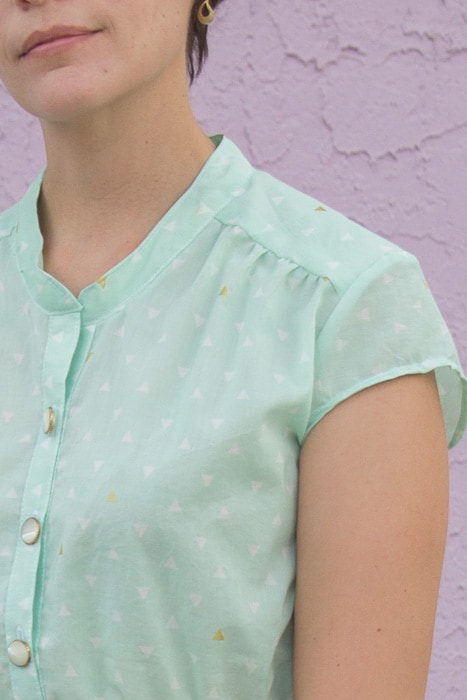 Close up - Marigold Peplum by Blank Slate Patterns sewn by Melly Sews