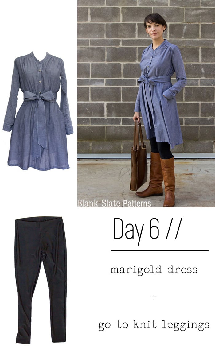 Day 6 - Marigold Dress by Blank Slate Patterns and Go To Knit Pants by Go To Patterns sewn by Melly Sews