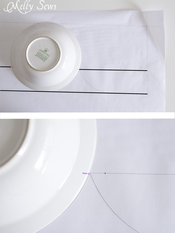 Step 1 - How to sew valances - tutorial for a scalloped valance - Melly Sews