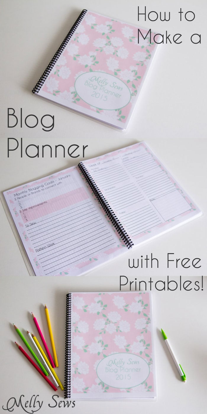 Take charge of your time and your blog with a blog planner - a pretty way to channel your creativity and productivity! Get the free printables and how to at Melly Sews