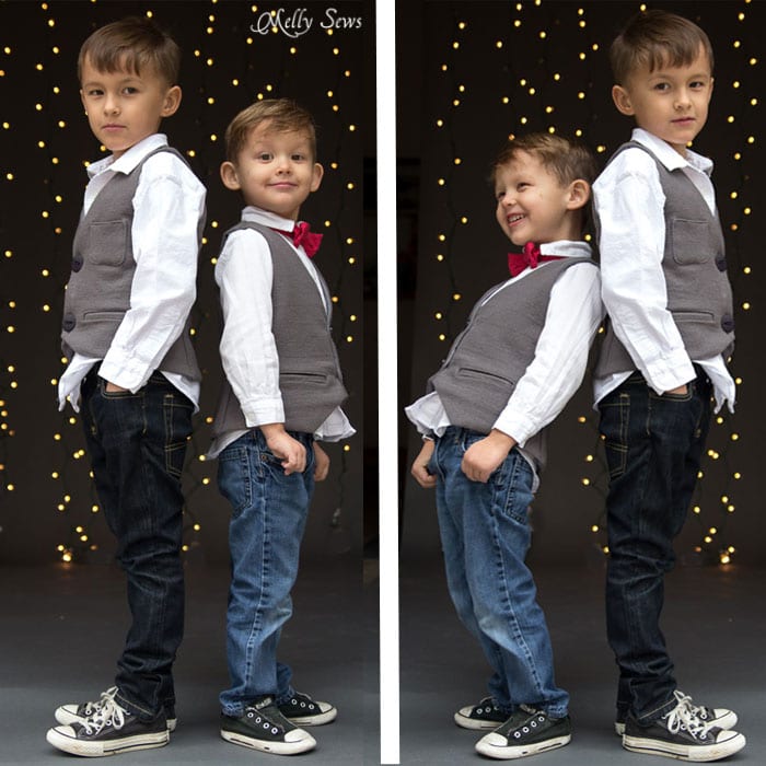 Cute little guys - Sew a vest - Boys Holiday Vest with Free Pattern - Melly Sews