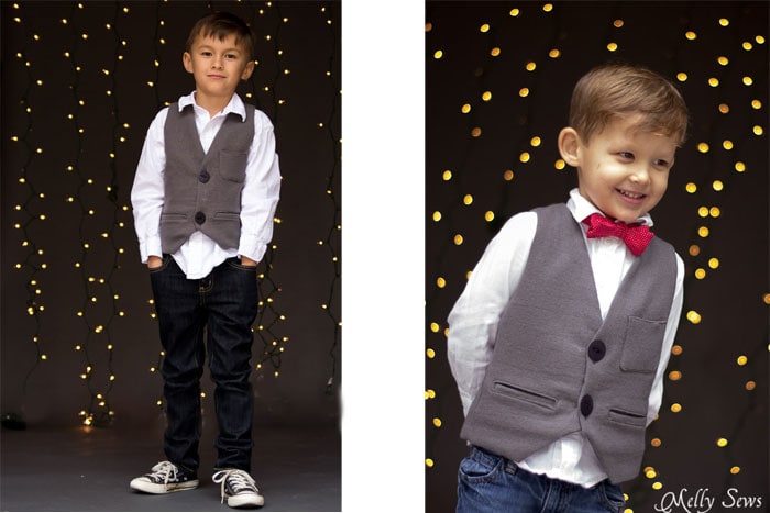 Dapper little dudes - Sew a vest - Boys Holiday Vest with Free Pattern - Melly Sews