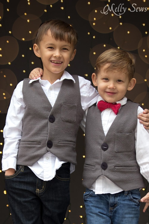 Brotherly love - Sew a vest - Boys Holiday Vest with Free Pattern - Melly Sews