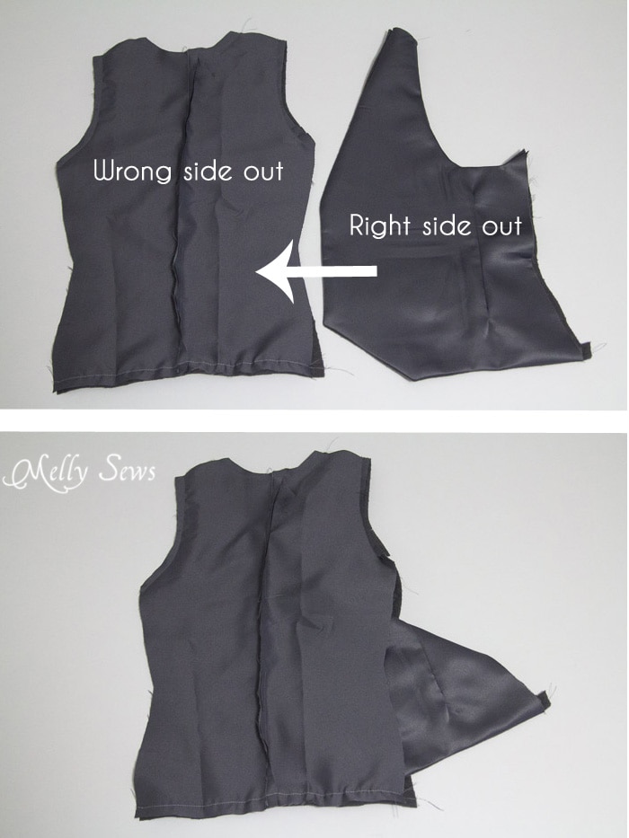 Step 8 - Sew a vest - Boys Holiday Vest with Free Pattern - Melly Sews