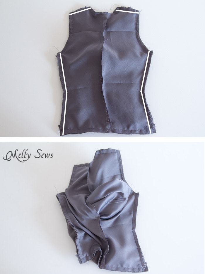 Step 9 - Sew a vest - Boys Holiday Vest with Free Pattern - Melly Sews