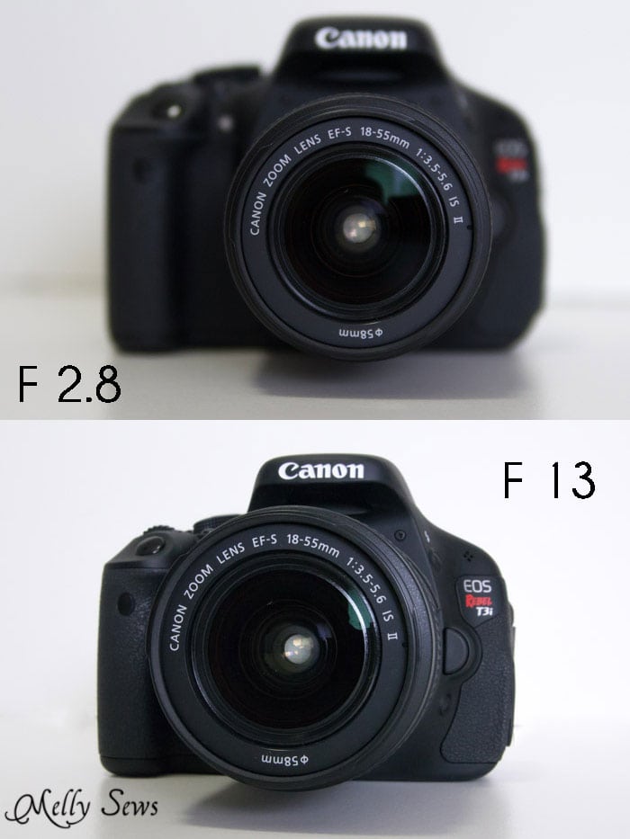 Different f stops compared - Easy "Cheater" Manual Mode Camera Settings for Blog Photos - Melly Sews Tech Tips