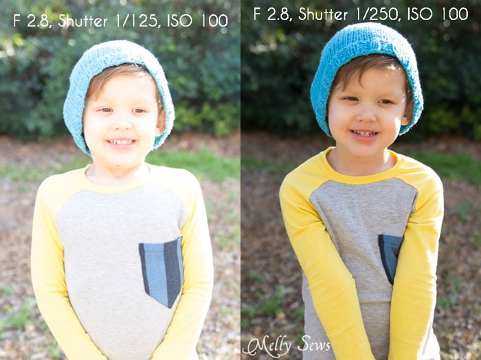 Different shutter speeds compared - Easy "Cheater" Manual Mode Camera Settings for Blog Photos - Melly Sews Tech Tips