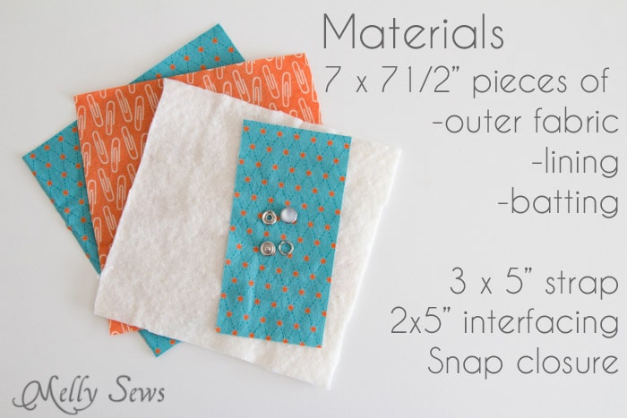 Materials - Snap Organizer Pocket Tutorial - Melly Sews