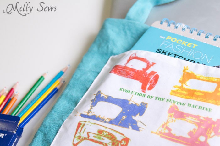 Sew a tote bag - an EASY project for beginners - cute FREE printable graphic to add - Melly Sews