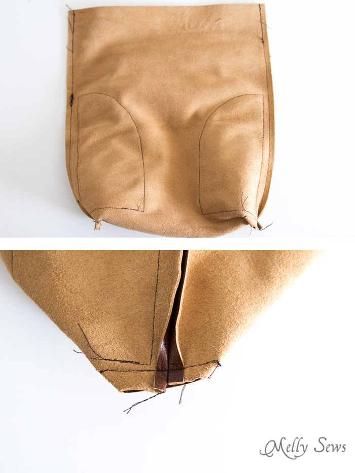 Step 7 - Sew a Leather Tote - Make a convertible leather tote bag that can be carried over the shoulder or backpack style - Melly Sews