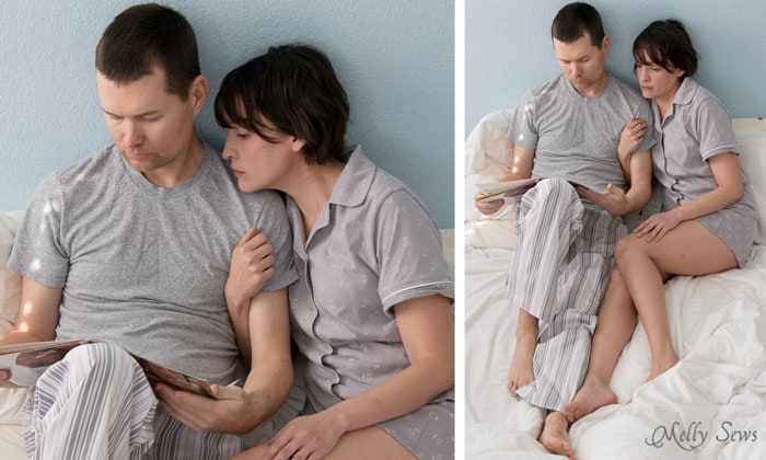 Lifestyle photos - couple in pajamas - Melly Sews