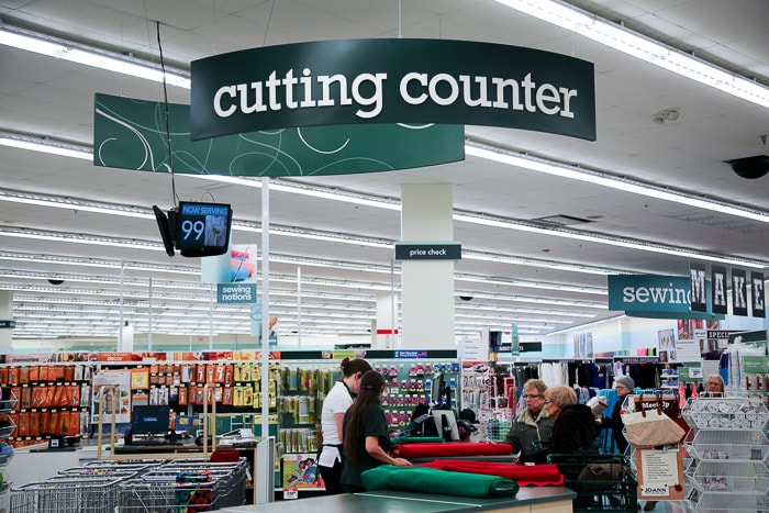 Cutting counter - How to shop for fabric - how to buy fabric - a beginner's guid to conquering the fabric store - Melly Sews