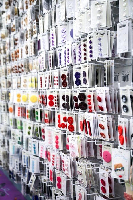 Buttons - How to shop for fabric - how to buy fabric - a beginner's guid to conquering the fabric store - Melly Sews