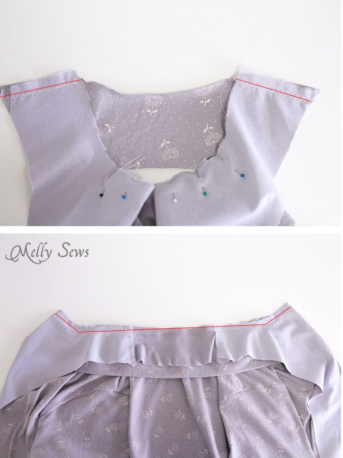 Step 5 - Sew a Ladies Pajama Top and shorts with FREE patterns (for a limited time) from Melly Sews
