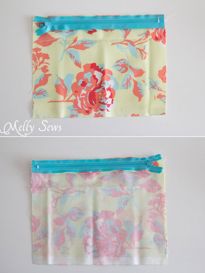 Step 1 - How to Sew a Zipper Pouch - 15 minute sewing project - Melly Sews
