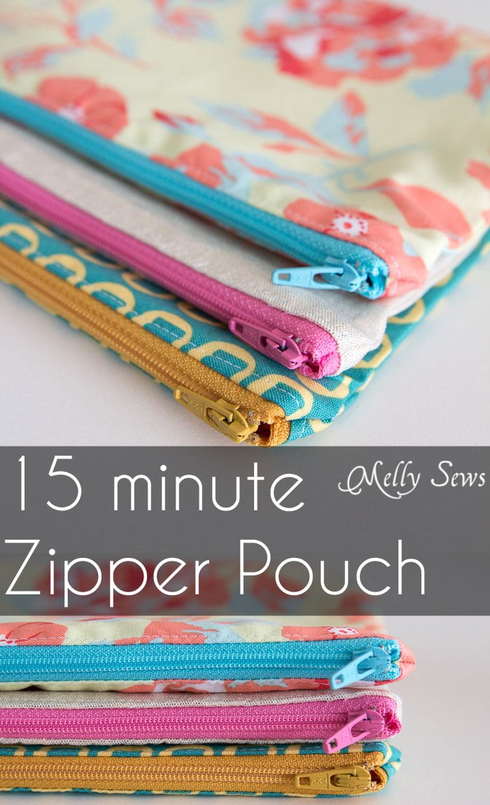 How to Sew a Zipper Pouch - 15 minute sewing project - Melly Sews - great practice sewing zippers