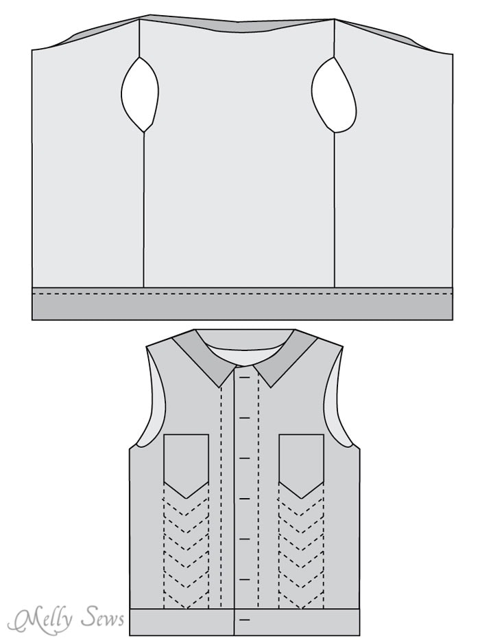 Step 5 - Sew a boys vest with the FREE Punk Vest pattern - Melly Sews