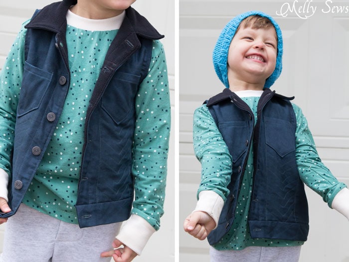 Fashion for boys - Sew a boys vest with the FREE Punk Vest pattern - Melly Sews
