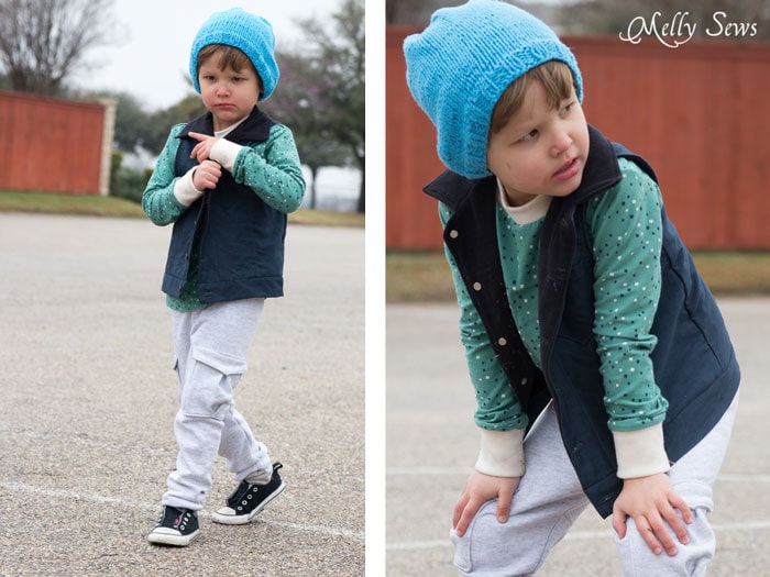 Kids with style - Sew a boys vest with the FREE Punk Vest pattern - Melly Sews