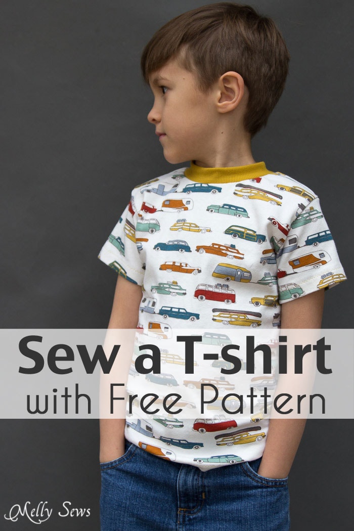 Sew a t-shirt with a FREE pattern - so cute for toddlers! - Melly Sews