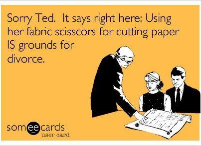 Don't use the fabric scissors