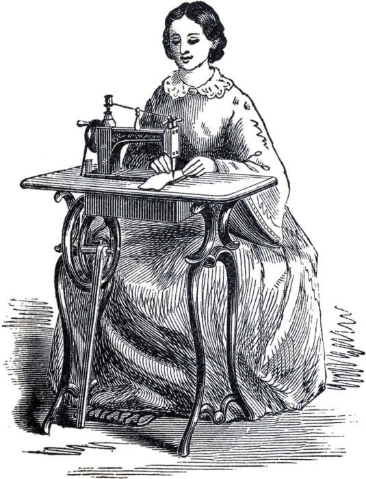 Old sewing machine image
