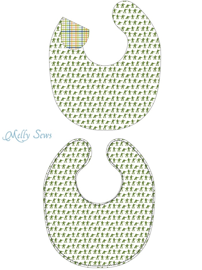 Step 1 - Sew a Bib with this free pattern and make it easy wipe - Written and Video tutorials - Melly Sews