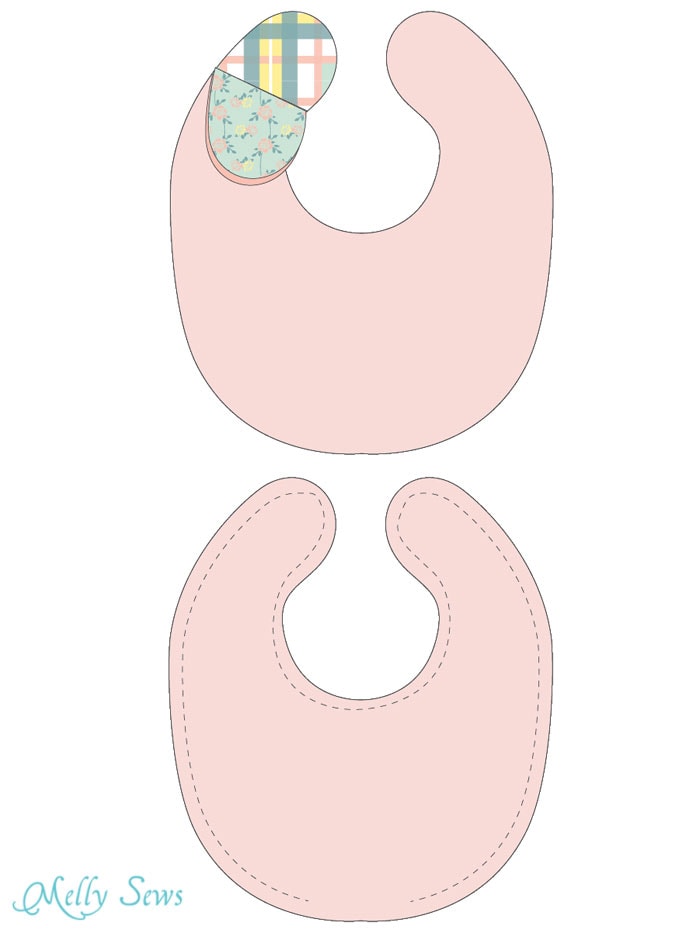 Step 1 - Sew a Drool Bib with a FREE baby bib pattern - Melly Sews 